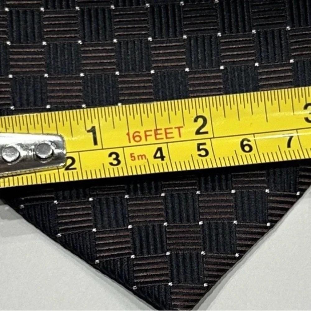 Hugo Boss Black and Brown Checkered Tie